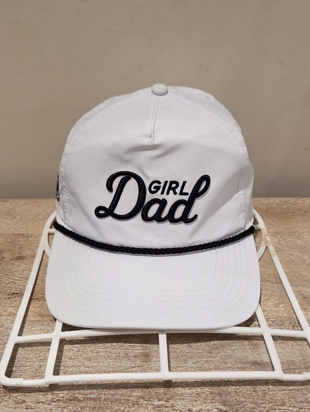 Barstool Sports Girl Dad Snapback Performance Golf Rope Hat - White & Black - OS